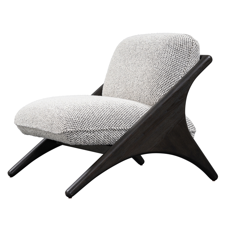 Pemberly Row Gray Accent Chair with Dimensional Fabric Upholstery