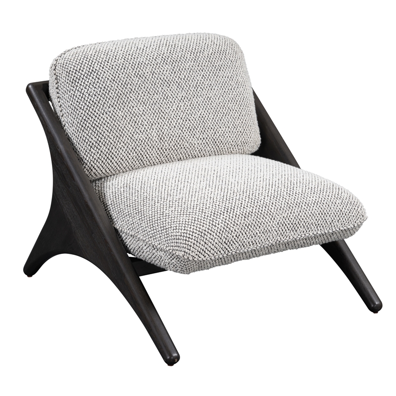Pemberly Row Gray Accent Chair with Dimensional Fabric Upholstery