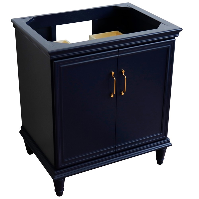 Pemberly Row 30 in. Single Wooden Vanity Blue Finish Cabinet Only