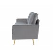 Pemberly Row Modern Velvet and Metal Upholstered Sofa in Gray/Gold