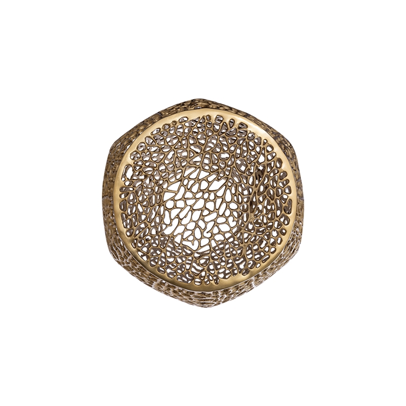 Pemberly Row Modern End Table made with Aluminium Casted in Gold Color
