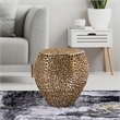 Pemberly Row Modern End Table made with Aluminium Casted in Gold Color