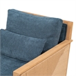 Pemberly Row Upholstered Linen Fabric Swivel Accent Chair in Blue Teal