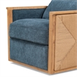 Pemberly Row Upholstered Linen Fabric Swivel Accent Chair in Blue Teal