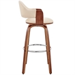 Pemberley Row Faux Leather Cream Counter Stool Rectangular Swivel 26