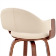 Pemberley Row Faux Leather Cream Counter Stool Rectangular Swivel 26
