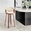 Pemberley Row Faux Leather Cream Counter Stool Rectangular Swivel 26
