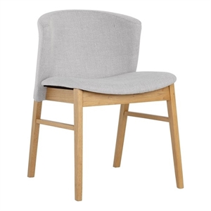 Pemberly Row 19&quot Fabric/Wood Dining Chair in Natural/Light Gray (Set of 2)
