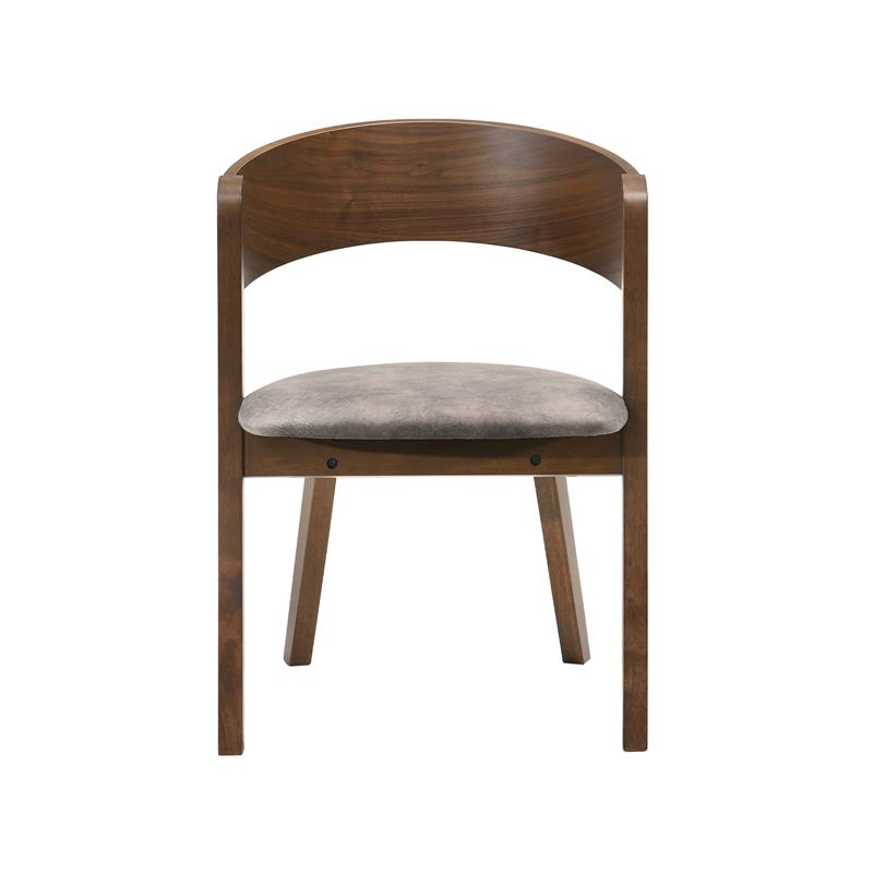 Pemberly Row 5-Piece Wood Dining Table & Chair Set in Walnut/Gray