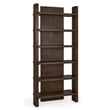 Pemberly Row Modern 6 Shelf Open Tall Bookcase Dark Brown Oak Wood