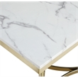 Pemberly Row White Faux Marble Double Pedestal Dining Table (Seats 6)