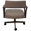 Pemberly Row Swivel Tilt Metal Dining Caster Chair - Basin Beige - Brown