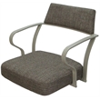 Pemberly Row Swivel Tilt Metal Dining Caster Chair - Brown - Beige Frame