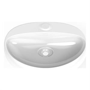 Pemberly Row Ceramic Oval Wall Mount Bathroom Sink in Glossy White