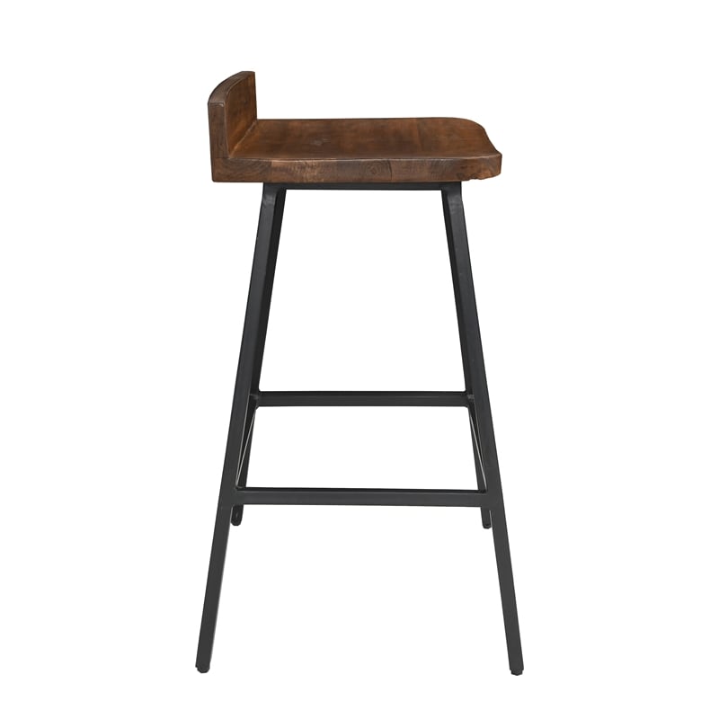Pemberley Row Solid Wood Brown Counter Stool Set of 2 Unassembled