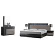 Pemberly Row 5-Piece Engineered Wood Cal King Bedroom Set - Black/ Zebra