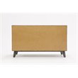 Pemberly Row 6-Drawer Modern Wood & Stainless Steel Dresser in Wash Gray