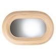 Pemberly Row Bohemian Natural Brown Rattan Oval Accent Wall Mirror