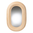 Pemberly Row Bohemian Natural Brown Rattan Oval Accent Wall Mirror