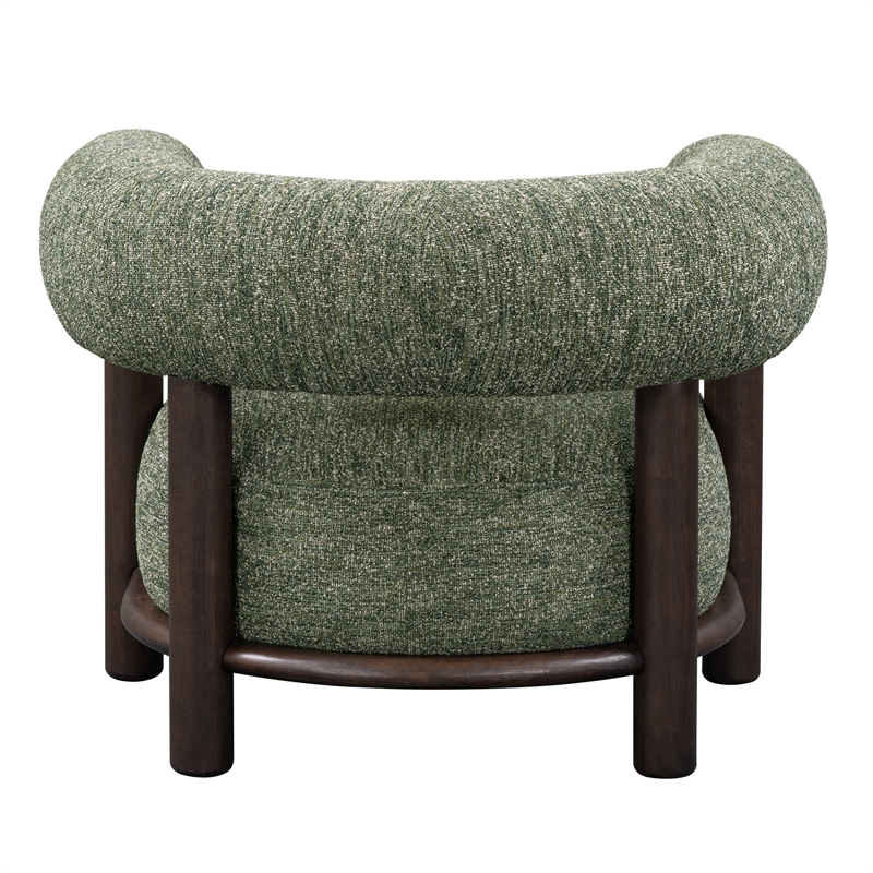 Pemberly Row Fabric Upholstered Accent Chair Green with Wood Frame