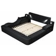 Pemberly Row Smart Multifunctional Queen Size Bed Made with Wood in Black