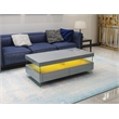 Pemberly Row Modern Coffee Table Bult-in LED Made with Wood in Gray