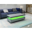 Pemberly Row Modern Coffee Table Bult-in LED Made with Wood in Gray