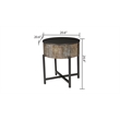 Pemberly Row Round Storage End Table made with Mango Wood in Rustic Vintage