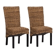Pemberley Row Handwoven Rattan Natural Brown Dining Chair Set of 2
