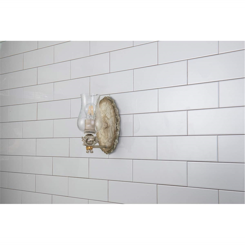 Pemberly Row 1-light Metal Bath Vanity Light in Neutral Cream/Silver