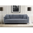 Pemberly Row Upholstered Fabric & Metal Sofa in Gray/Stainless Steel