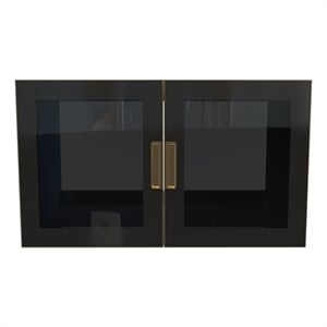 Pemberly Row 36&quot Wood Floating Vanity Base w/ Glass Facade in Matte Blue