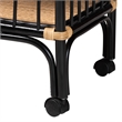 Pemberly Row Two-Tone Black and Natural Brown Rattan 2-Tier Kitchen Cart