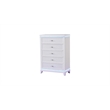 Pemberly Row Modern 5-Drawer Chest Made with Wood and LED in Milky White