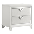 Pemberly Row Prism Modern 2-Drawer Nightstand Made with Wood in White Color