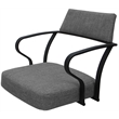 Pemberly Row Swivel Tilt Metal Dining Caster Chair-Mojave Gray fabric-Gray frame