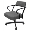 Pemberly Row Swivel Tilt Metal Dining Caster Chair-Mojave Gray fabric-Gray frame