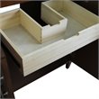 Pemberly Row Single Oval Sink Solid Wood Vanity in Walnut/Gray Granite Stone