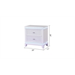 Pemberley Row Manufactured Wood Milky White Nightstand Rectangular Integrated LED Unassembled