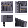 Pemberly Row 3 Pcs Gray Microfiber Living Room Set Modern Velvet Sofa Set pillow