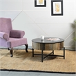 Pemberley Row Mango Wood Rustic Vintage Coffee Table Round Hidden Storage