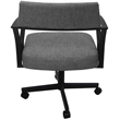 Pemberly Row Swivel Tilt Metal Dining Caster Chair - Gray fabric - Black frame
