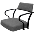 Pemberly Row Swivel Tilt Metal Dining Caster Chair - Gray fabric - Black frame