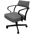 Pemberly Row Swivel Tilt Metal Dining Caster Chair - Gray fabric - Black frame