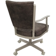 Pemberly Row Swivel Dining Caster Chair-Outlier Ash Brown Fabric -Beige Frame