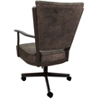 Pemberly Row Swivel Dining Caster Chair-Outlier Ash Brown Fabric -Brown Frame