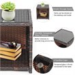 Pemberly Row 3-piece Patio Rattan/Wicker Sofas and Coffee Table in Gray Cushion