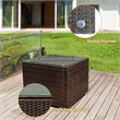 Pemberly Row 3Pcs Contemporary Rattan Patio Furniture Set w/ Cushions-Turquoise