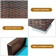 Pemberly Row 3Pcs Contemporary Rattan Patio Furniture Set w/ Cushions-Turquoise