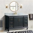 Pemberly Row Single Wooden Vanity Gray White Carrara Marble Rectangle Sink